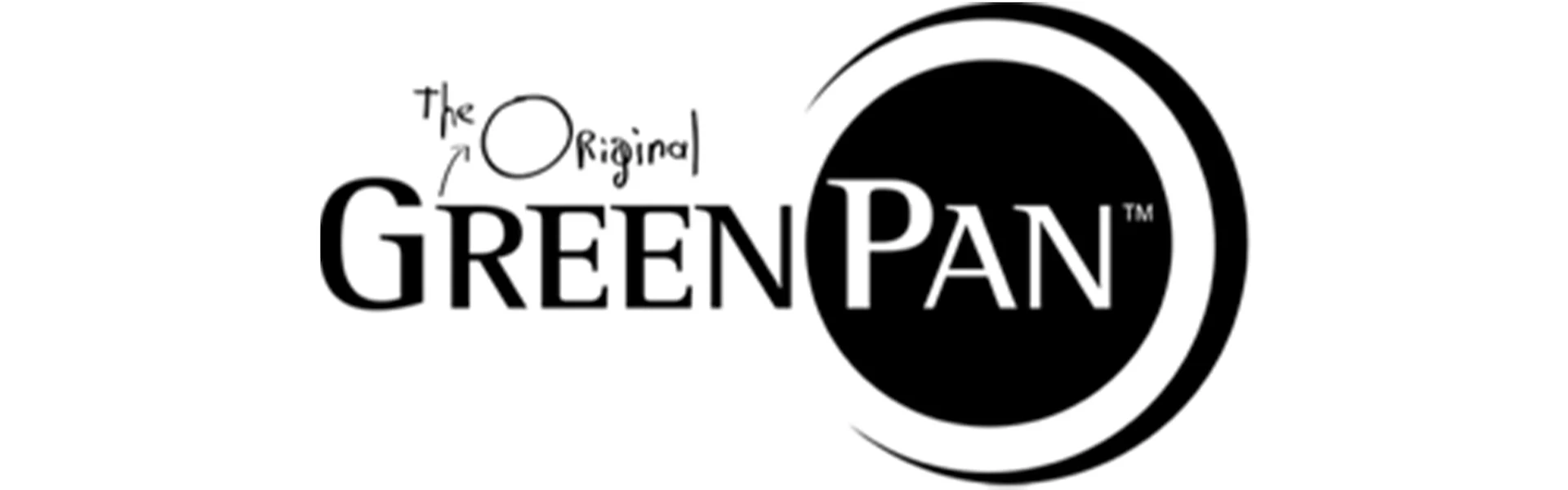 The Original GreenPan logo with 'The Original' in handwritten style above 'GreenPan' which is partially in a black circle.